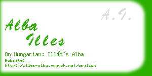 alba illes business card